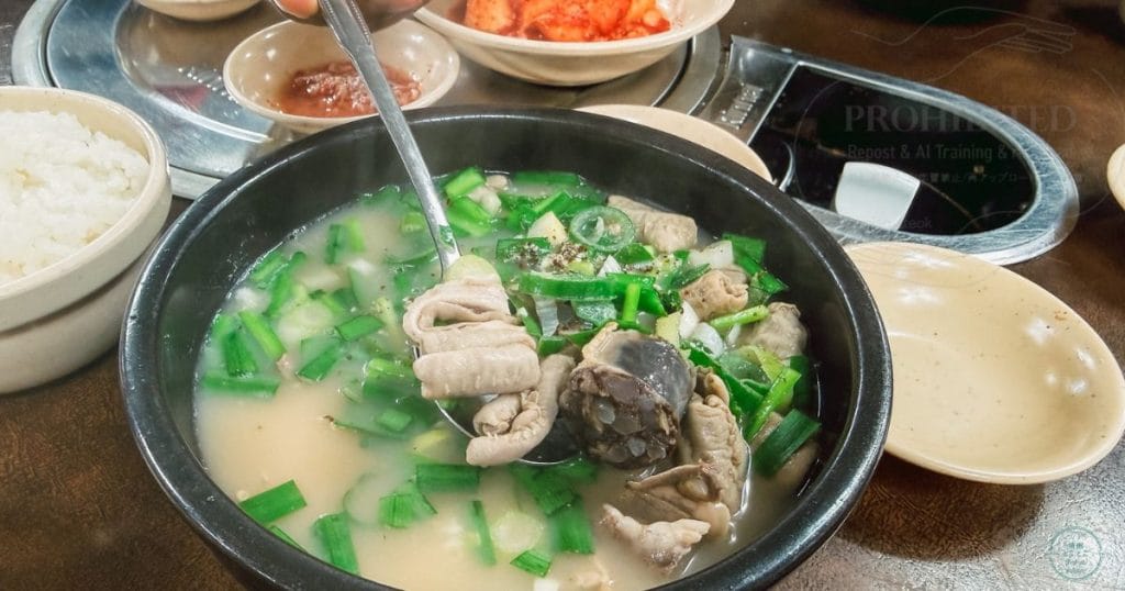 韓国・清州の새가덕순대(セガドクスンデ)の따로국밥(タロクッパ)2
