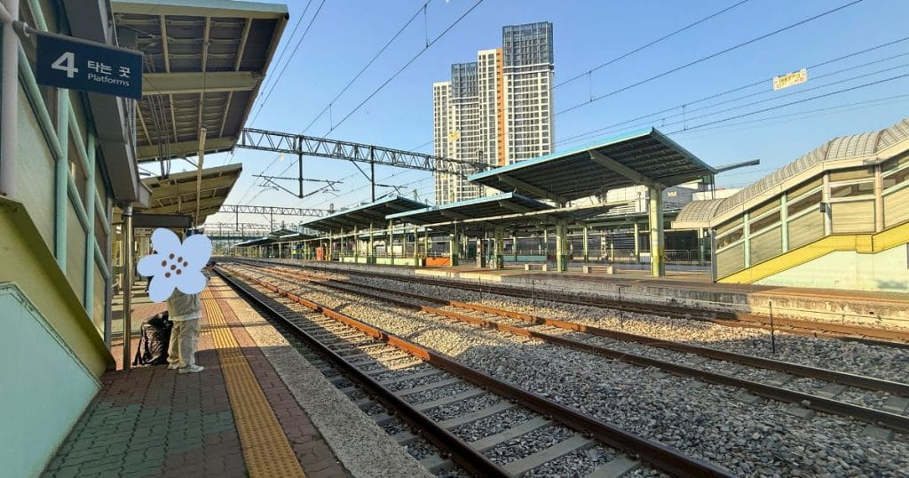韓国・鳥致院駅 조치원역(ジョチウォン駅/チョチウォン駅)のホーム2
出典：清州とことこナナル（みそもち）