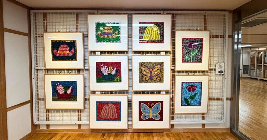 韓国・清州の美術館、国立現代美術館 清州の4階の企画展の写真2（草間彌生の作品）