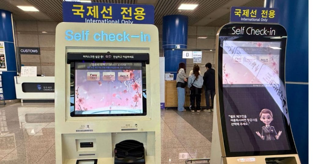 清州国際空港1階自動チェックイン機