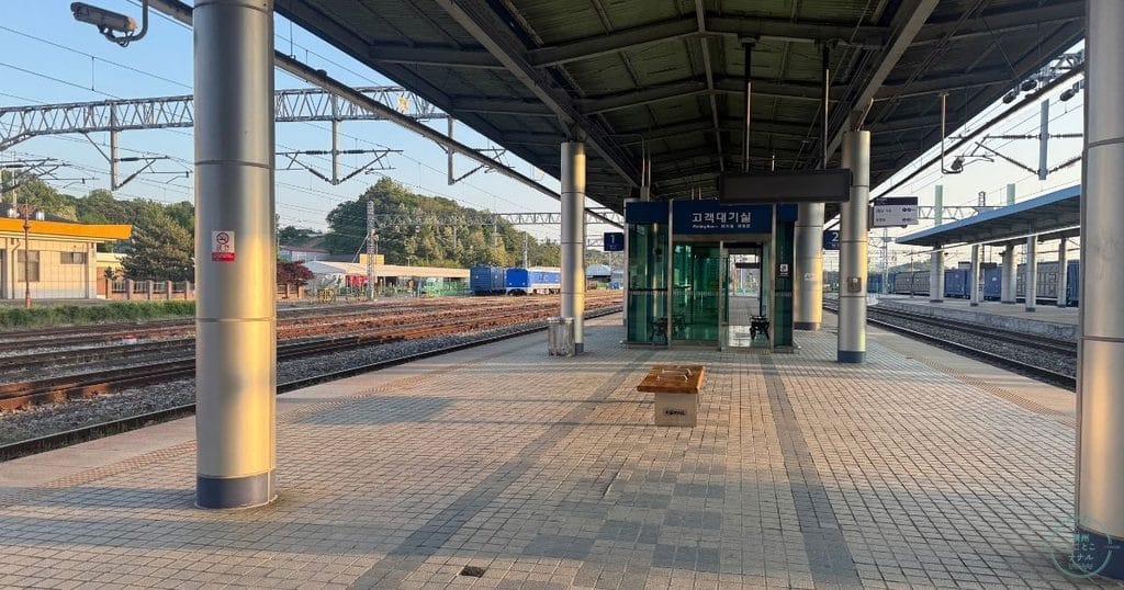 韓国・清州の清州駅のホーム