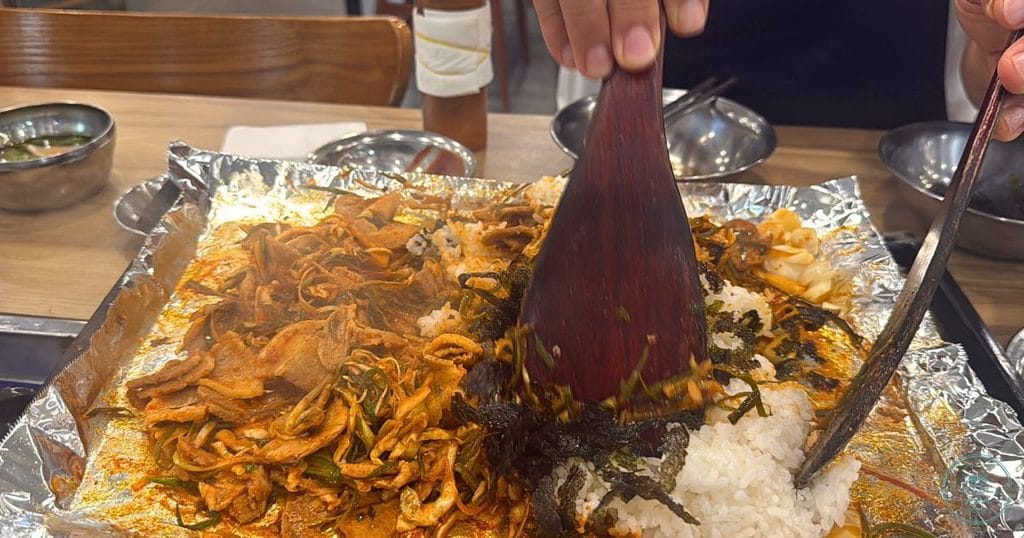 韓国・清州の食堂、봉용불고기(ボンヨンプルコギ)の볶음밥(ポックンパプ/炒めご飯)