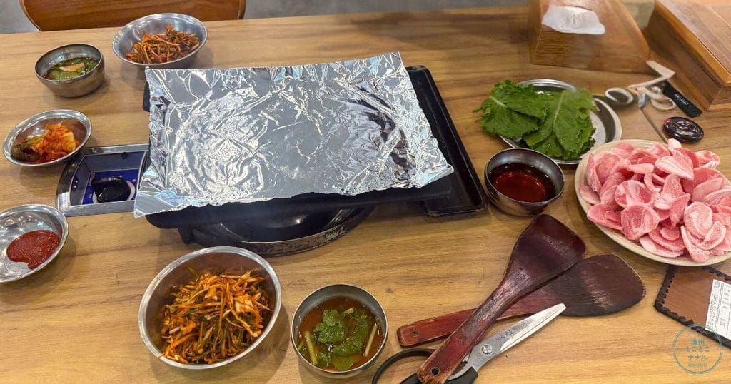 韓国・清州の食堂、봉용불고기(ボンヨンプルコギ)のメニュー「豚肉2人前」