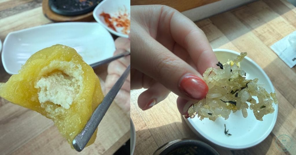 韓国・清州のカンチョン コンドゥレ(강촌곤드레)のコンドゥレ定食のじゃがいももちとヌルンジ(おこげ)