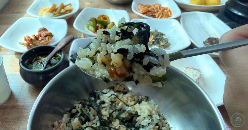 韓国・清州のカンチョン コンドゥレ(강촌곤드레)のコンドゥレ定食のコンドゥレご飯(곤드레밥)