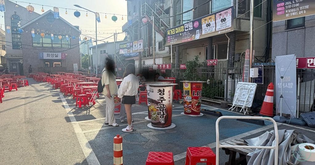 韓国・清州のユッコリ市場の夜市/ナイトマーケット、육거리야시장 만원:ユッコリヤシジャン マンウォンの会場2